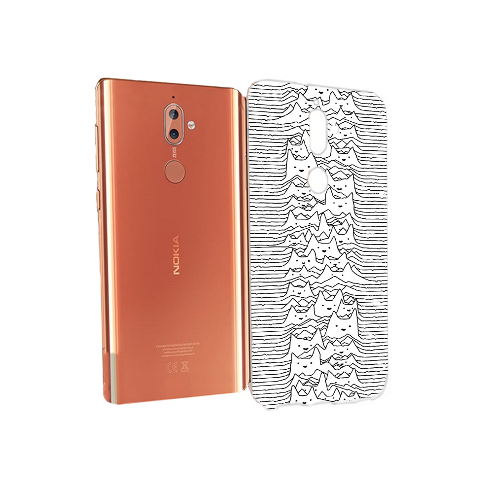 

Чехол MyPads Tocco для Nokia 9 черно белые коты 3D (PT126479.94.682), Прозрачный, Tocco