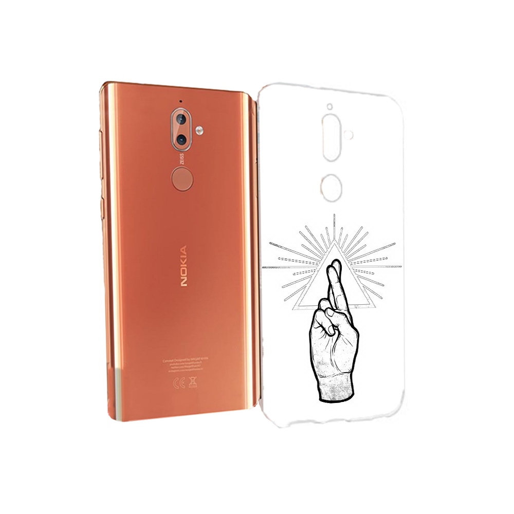 

Чехол MyPads Tocco для Nokia 9 черно белая рука (PT126479.94.681), Прозрачный, Tocco