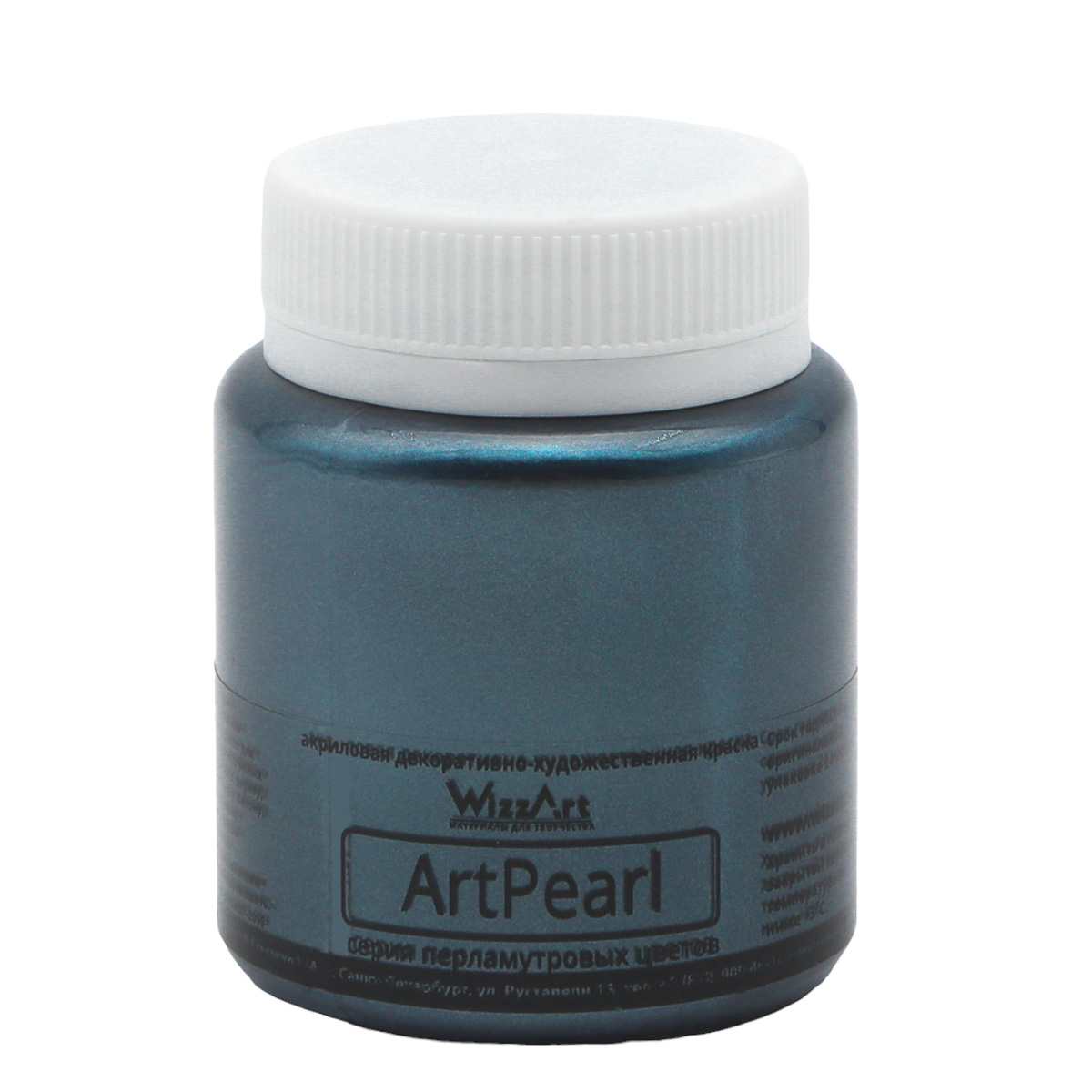 

Краска акриловая перламутровая для рисования WizzArt ArtPearl 80 мл (графит), Черный