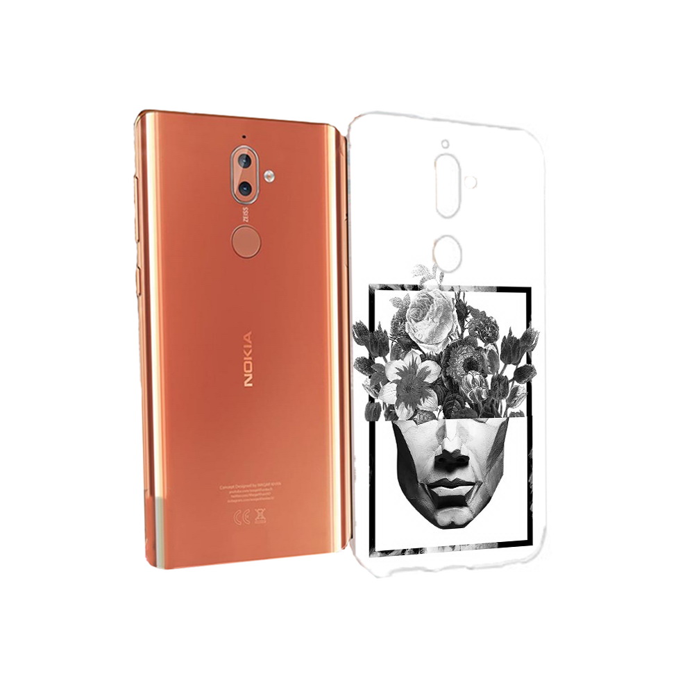 

Чехол MyPads Tocco для Nokia 9 черно белая ваза в абстракции (PT126479.94.678), Прозрачный, Tocco