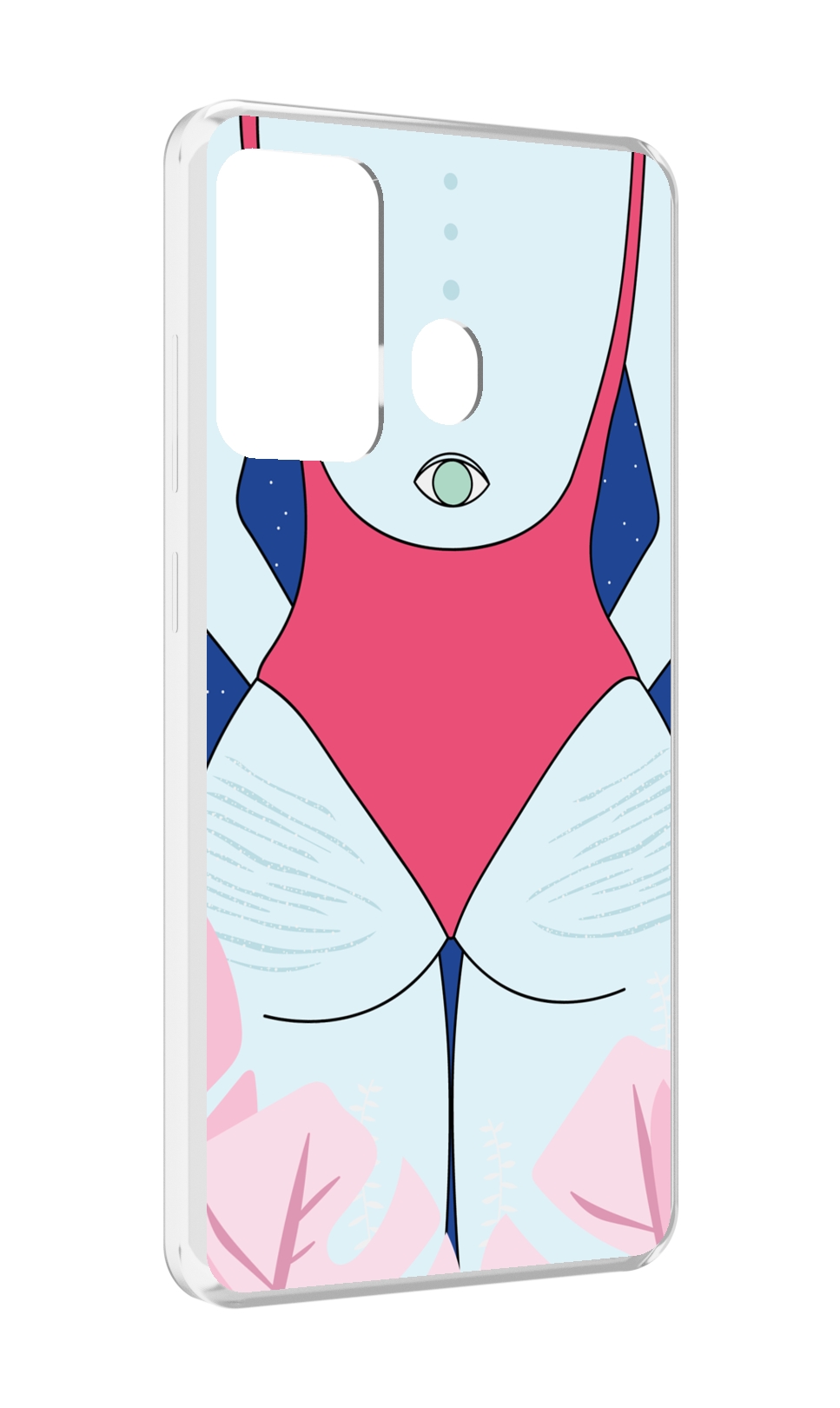 

Чехол MyPads девушка-с-глазом-на-спине для ITEL A27 / ITEL P17, Прозрачный, Tocco