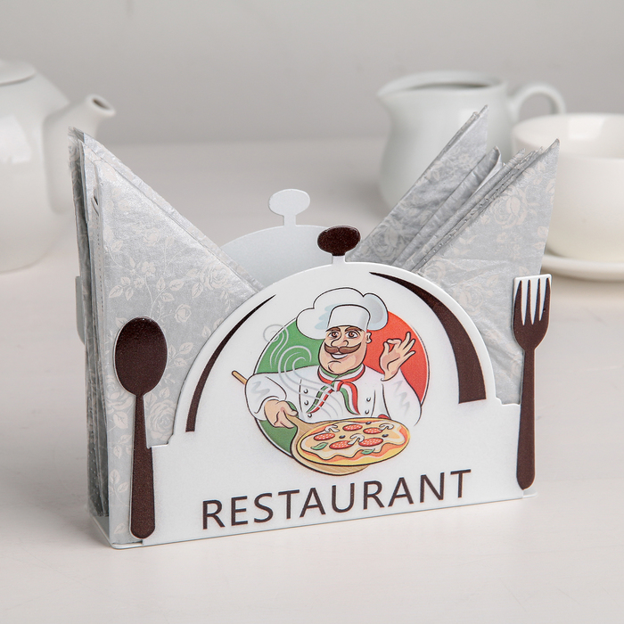 

Салфетница Pizza, 15×4,2×10,3 см, цвет белый