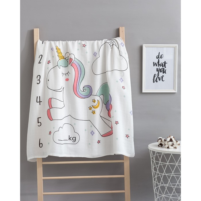 

Пелёнка муслиновая Крошка Я «Единорог» 110х120 см, 70% бамбук, 30% хлопок