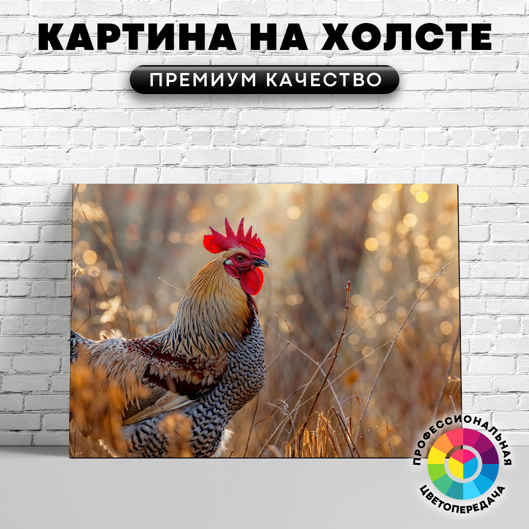 

Картина на холсте Красивый петушок 40х30 см, ЖПЕТУ