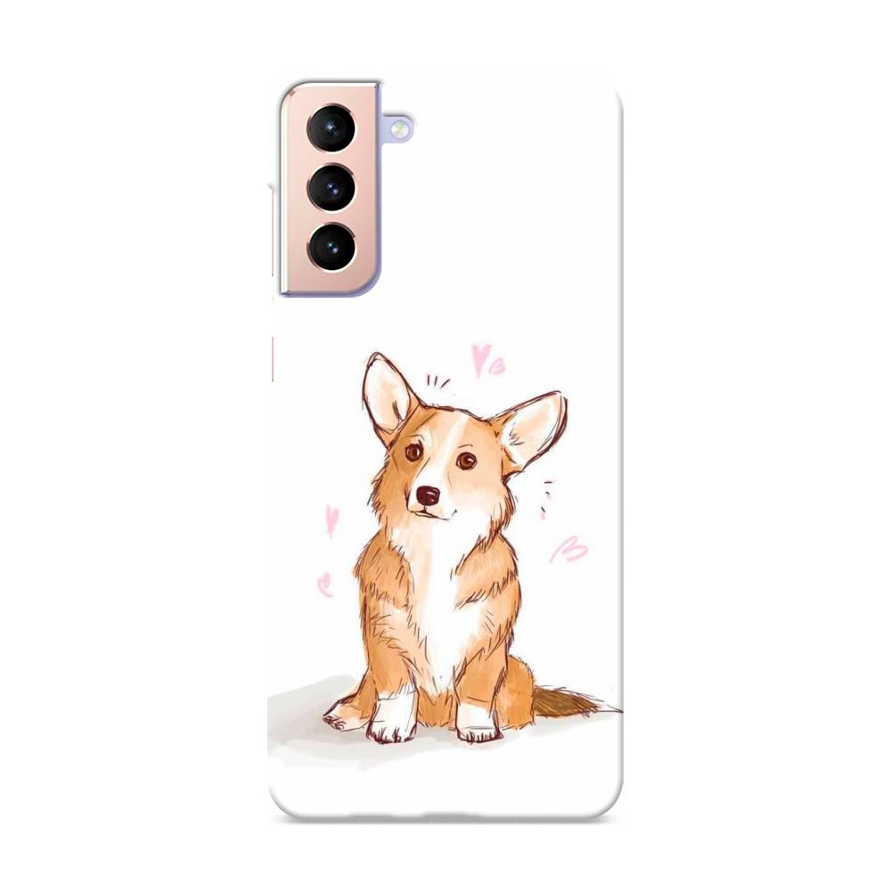 

Пластиковый чехол "Корги любовь" на Samsung Galaxy S21 +, 2102120-1