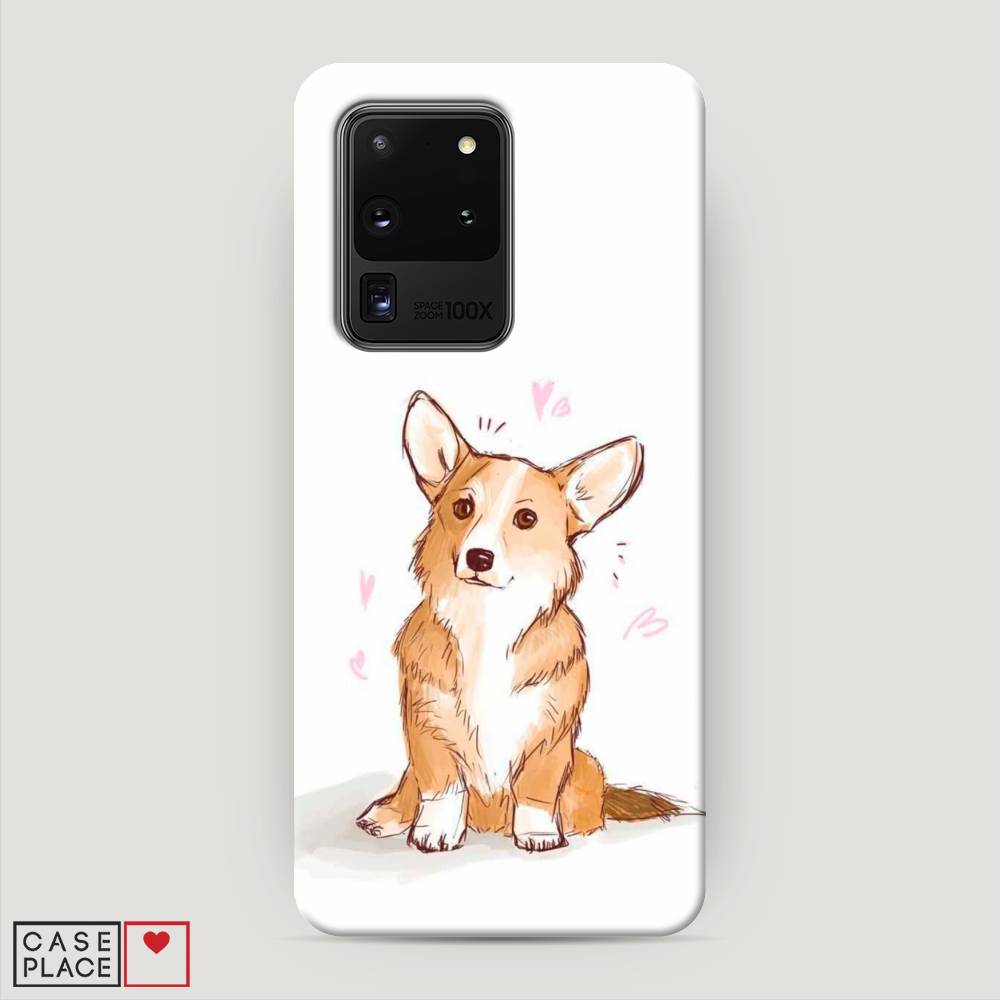 

Пластиковый чехол "Корги любовь" на Samsung Galaxy S20 Ultra, 29420-1
