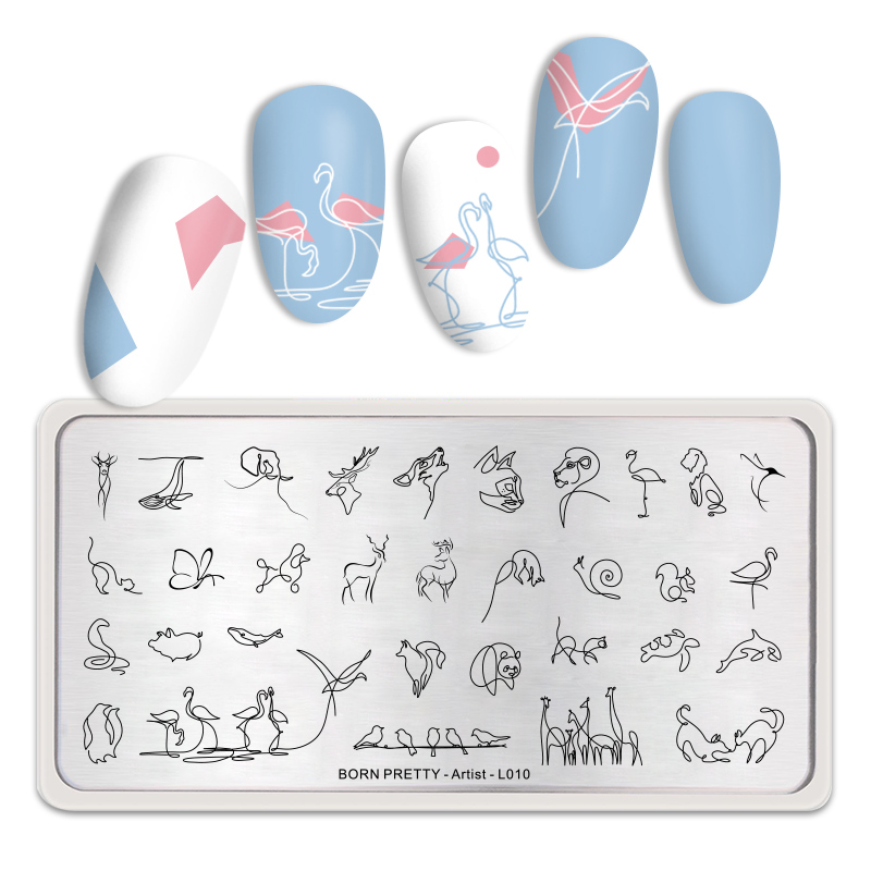 

Born Pretty, Пластина для стемпинга 12*6 см 48706 BP-L010 Artist, 1 шт, Серебристый