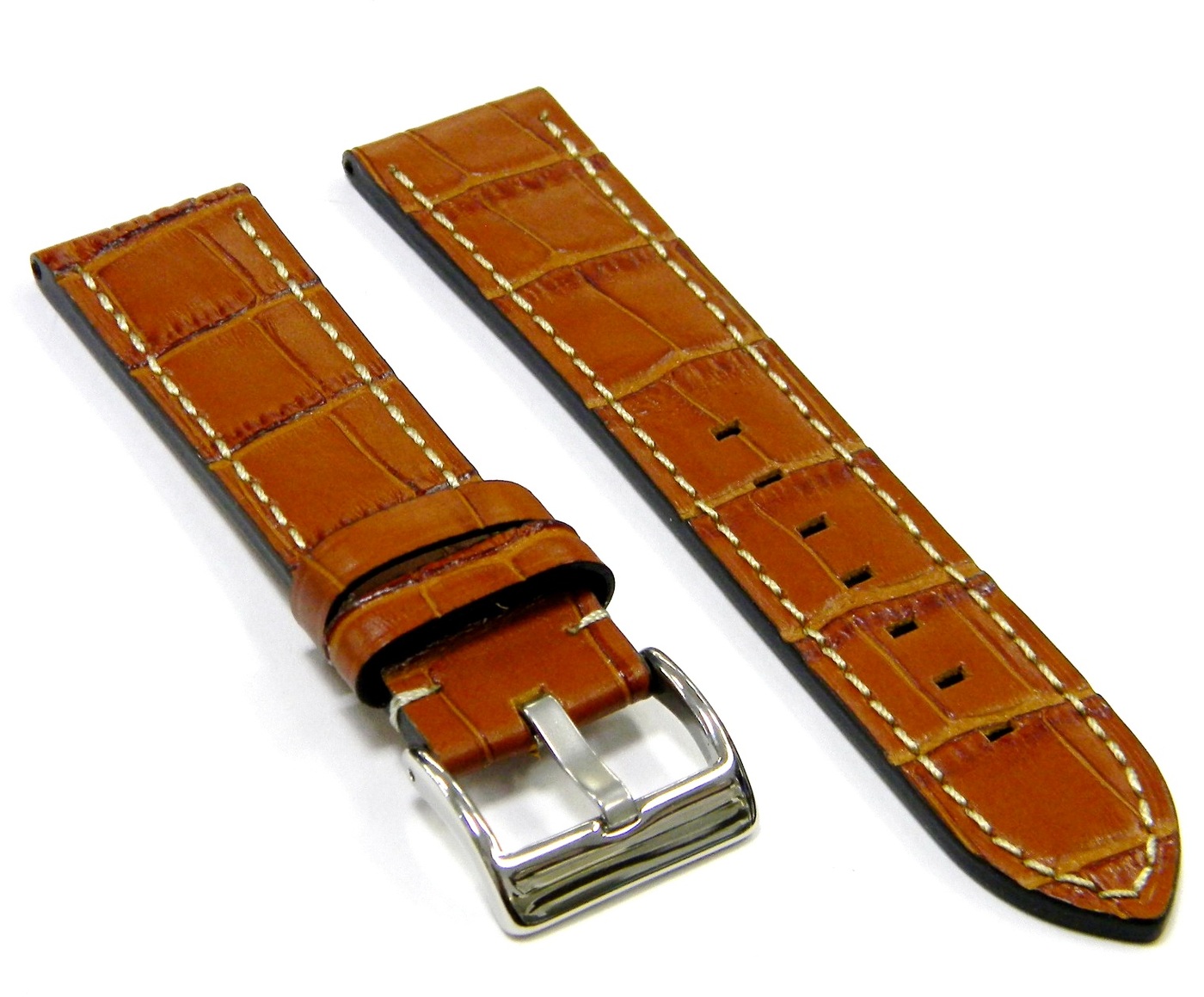 

Ремешок из двух частей унисекс EDGE EST6 коричневый под аллигатор/белая строчка, Черный, EST6