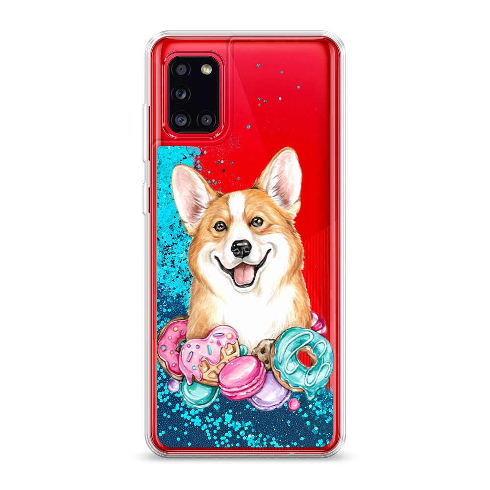 

Жидкий чехол с блестками "Корги и сладости" на Samsung Galaxy A31, 2100393-1