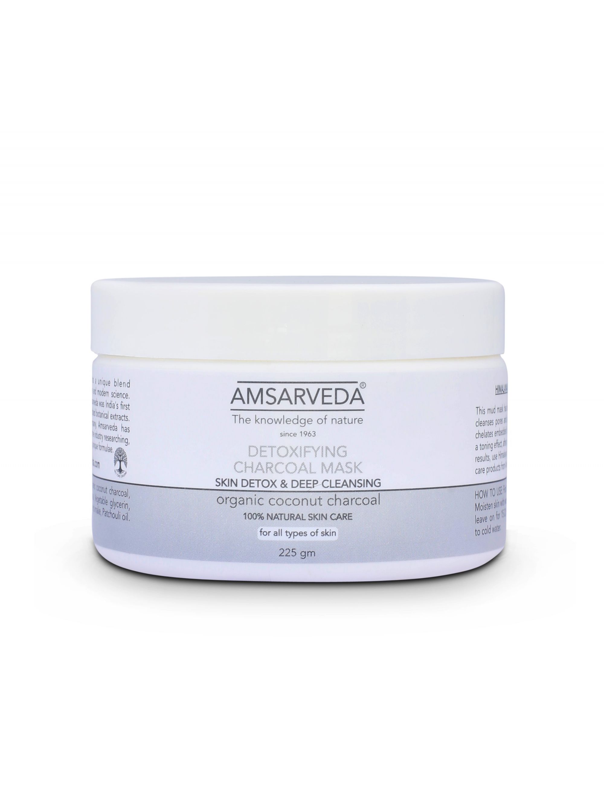 Купить Антиоксидантная маска AMSARVEDA для глубокого очищения кожи с кокосовым углем, 225 гр, Detoxifying Charcoal Mask