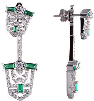 

Серьги женские из серебра Джей Ви SE26151-W, фианит, SE26151-W