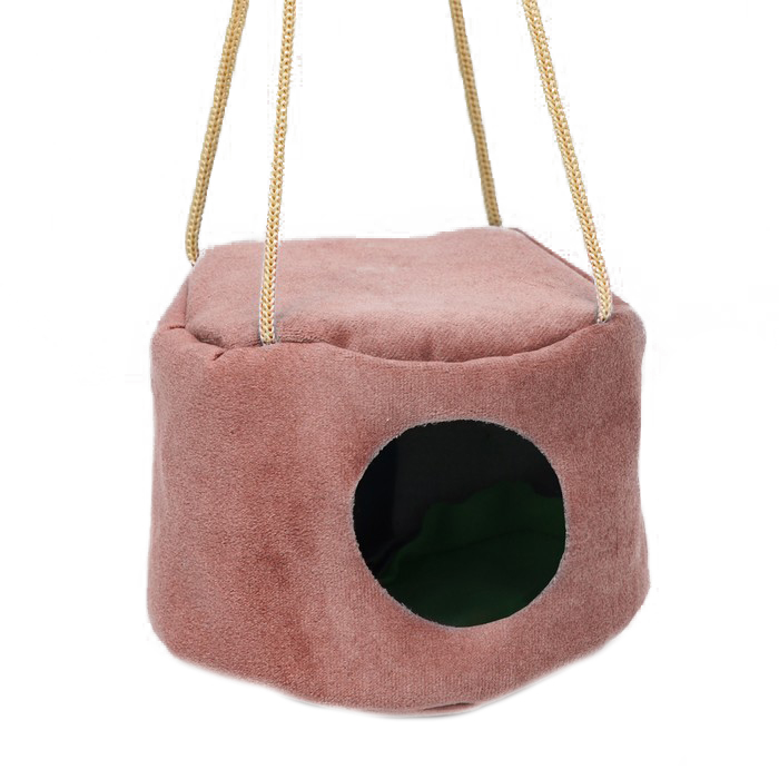 Домик для грызунов Пижон подвесной круглый 15х10 см, розовый