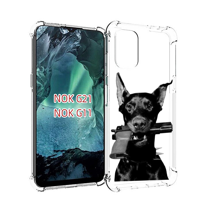 

Чехол Mypads Доберман С Пистолетом Для Nokia G11/G21, Прозрачный, Tocco