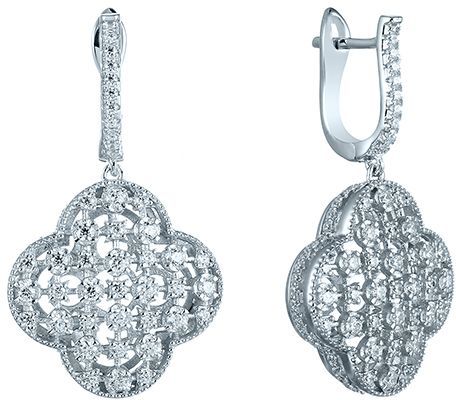 

Серьги женские из серебра Джей Ви MT1680-E01A51B2, фианит, MT1680-E01A51B2