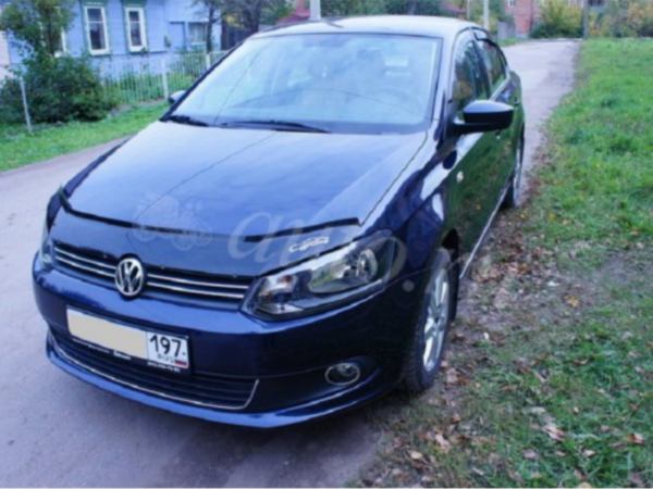 Дефлектор Капота С Надписью Черный Для Volkswagen Polo (2009-2020)