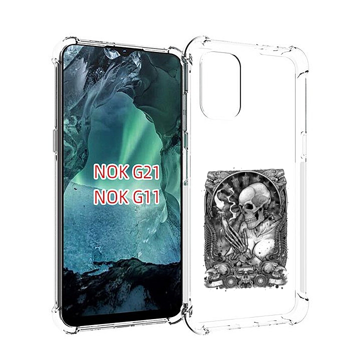 

Чехол Mypads Девушка Скелет Для Nokia G11/G21, Прозрачный, Tocco