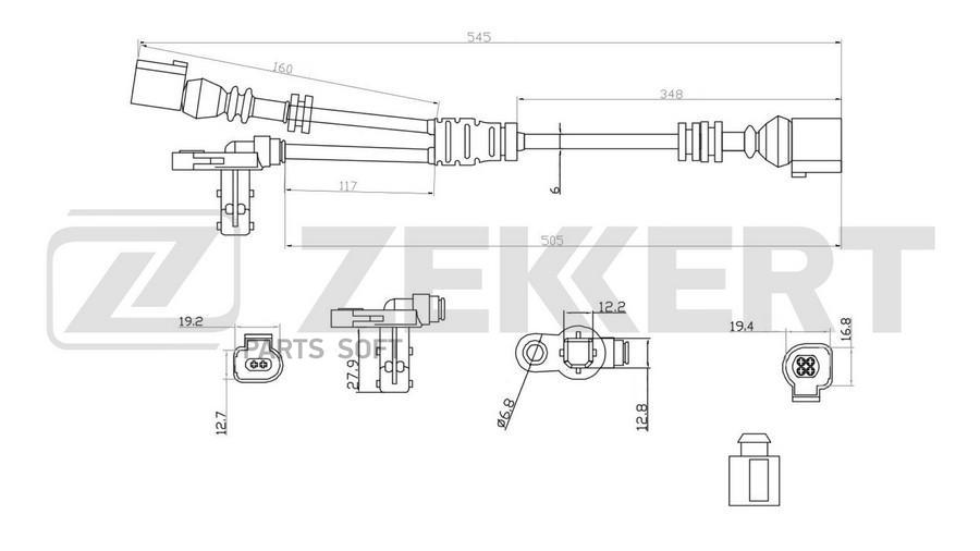 

Датчик Abs Передн. Vw Sharan 95- Ford Galaxy 02- Seat Alhambra 96-