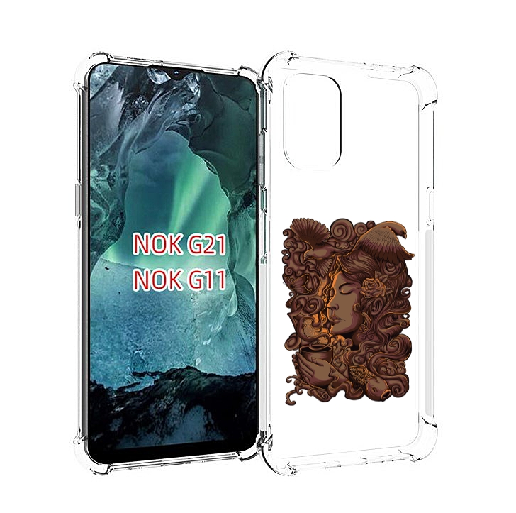 

Чехол Mypads Девушка С Длинными Волосами Абстракция Для Nokia G11/G21, Прозрачный, Tocco