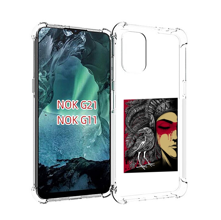 

Чехол Mypads Девушка С Вороном В Абстракции Для Nokia G11/G21, Прозрачный, Tocco