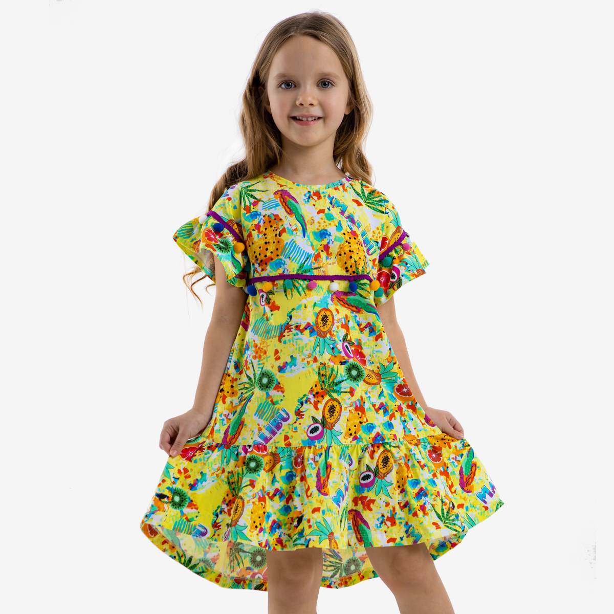 Платье детское Kapika JKGCD07-OH, цвет желтый, размер 128