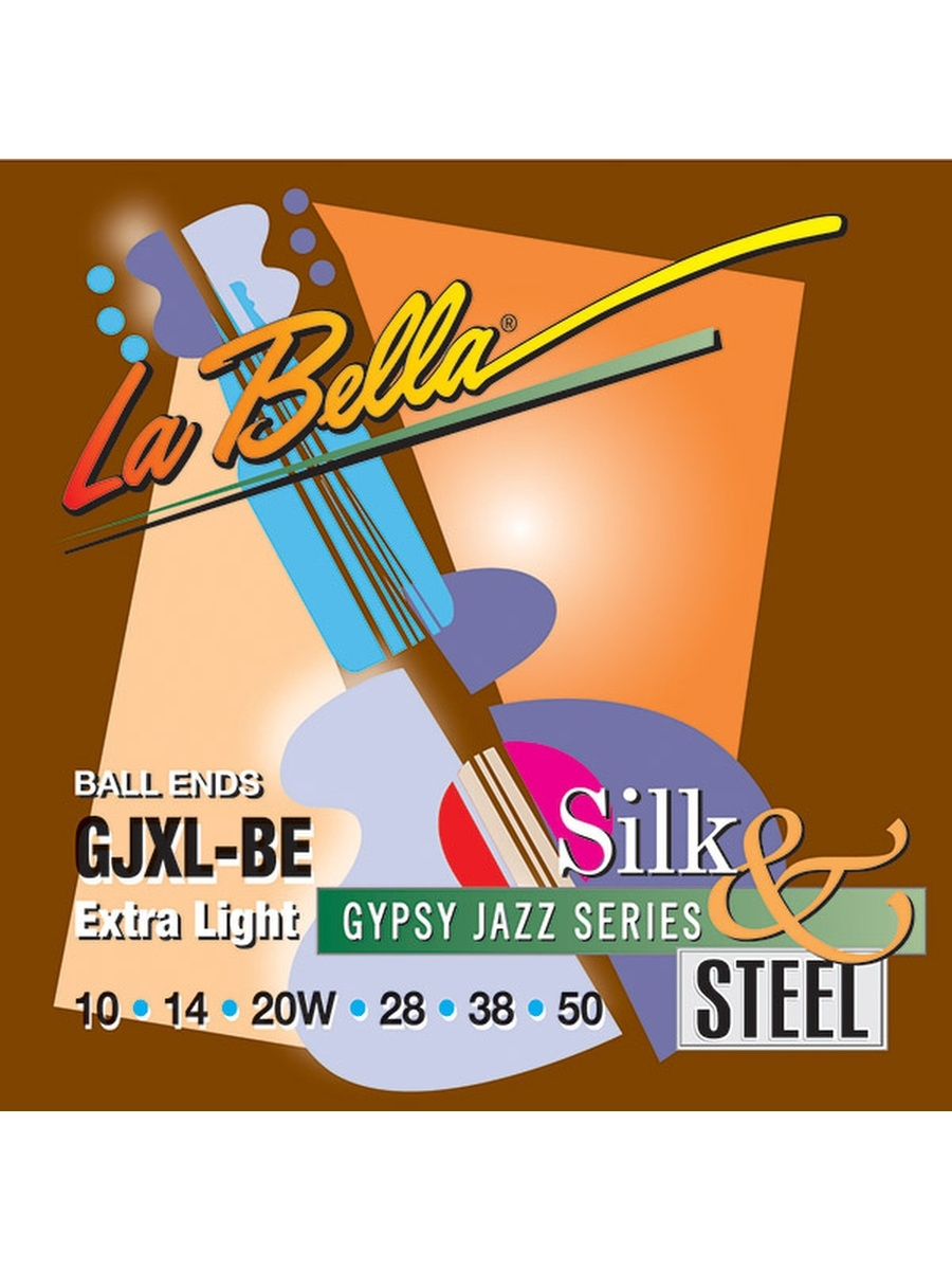 фото Струны для акустической гитары la bella gjxl-be gypsy jazz silk steel
