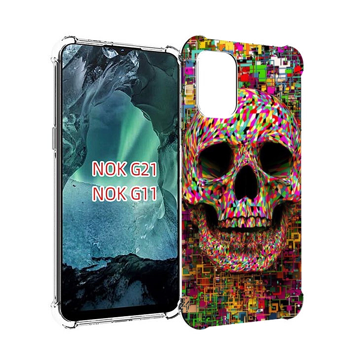 

Чехол Mypads Череп Красочные Цвета Для Nokia G11/G21, Прозрачный, Tocco