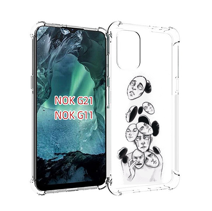

Чехол Mypads Человек С Разными Масками Для Nokia G11/G21, Прозрачный, Tocco