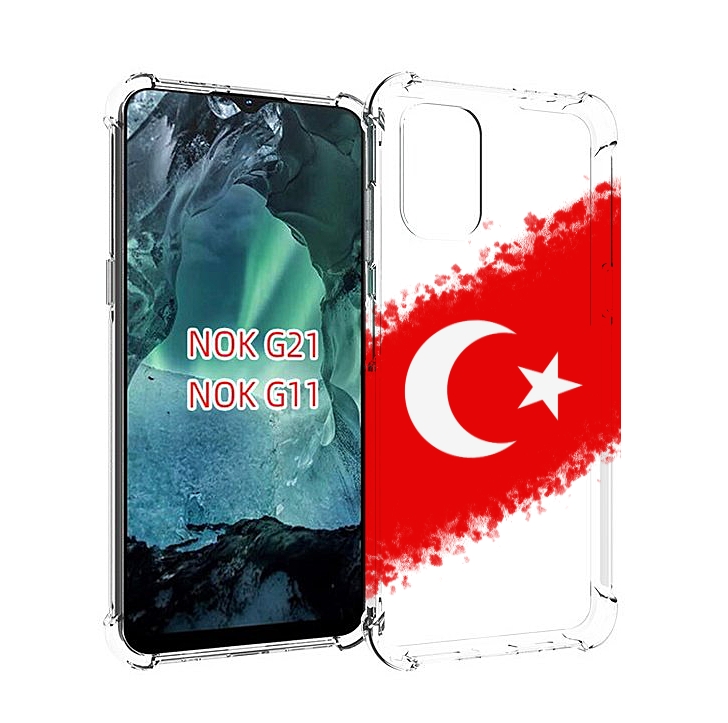

Чехол Mypads Флаг Турции Для Nokia G11/G21, Прозрачный, Tocco