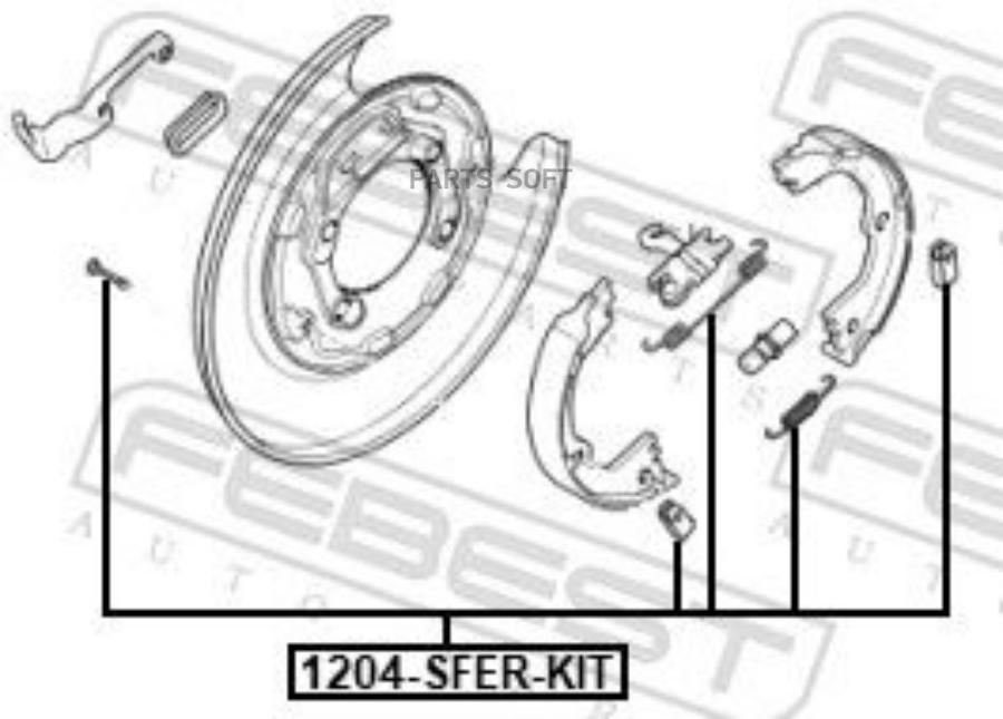 

К-Кт Монтажный Барабанных Колодок Hyundai Santa Fe 2015- 1204-Sfer-Ki