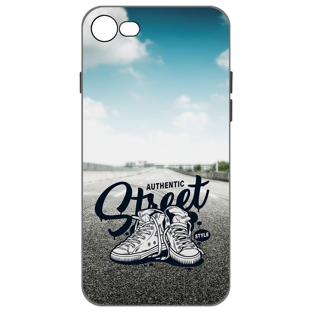 

Чехол-накладка Krutoff Soft Case Кроссовки мужские Уличный стиль для iPhone 7/8 черный