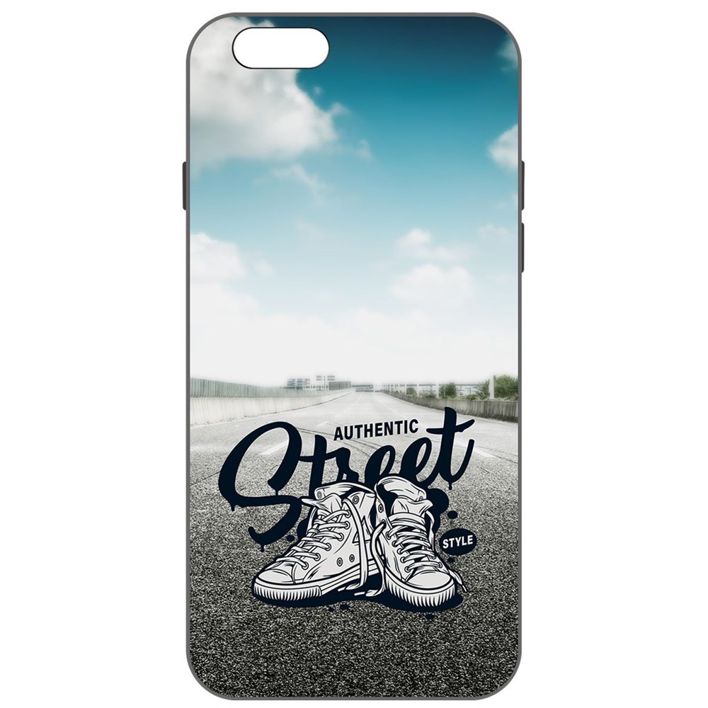 

Чехол-накладка Krutoff Soft Case Кроссовки мужские Уличный стиль для iPhone 6/6s черный