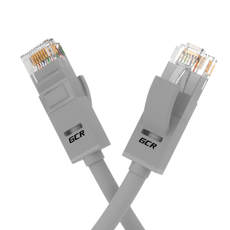 фото Патч-корд gcr gcr-lnc500 прямой 0.1м utp кат.5e, серый, 24 awg