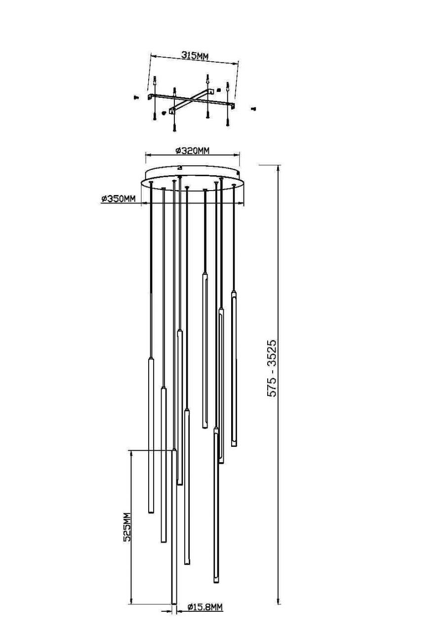 

Подвесной светильник Maytoni Light stick, MOD236PL-L54BS3K, Стиль Модерн