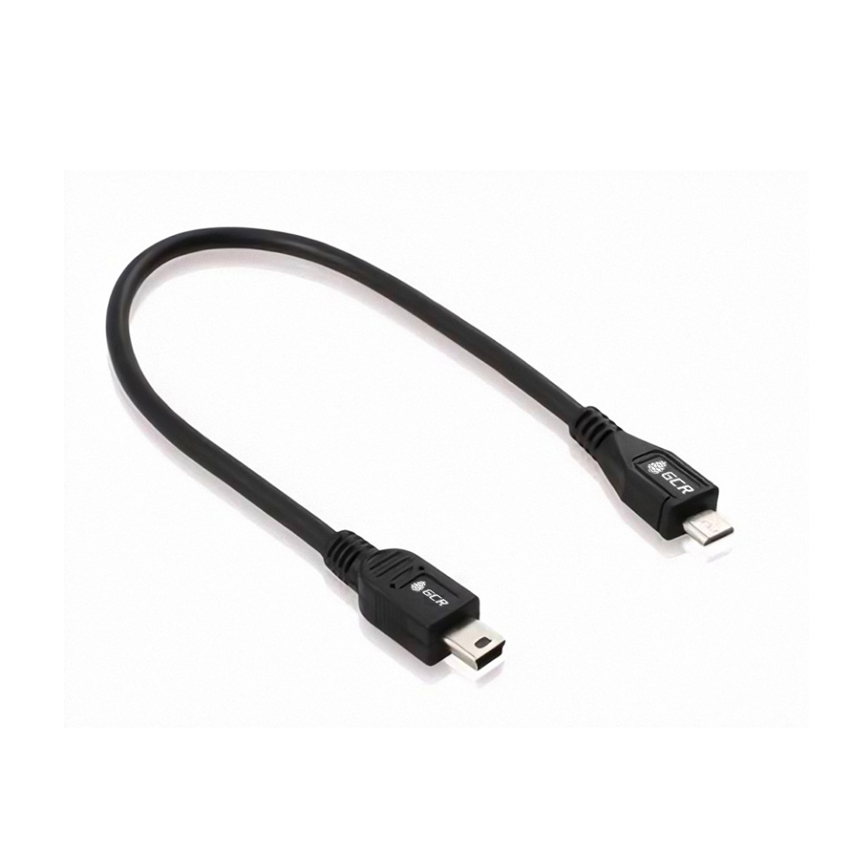 

Адаптер переходник GCR гибкий 0.1m USB 2.0, microB 5pin/mini 5pin, черный, GCR-MB2M5