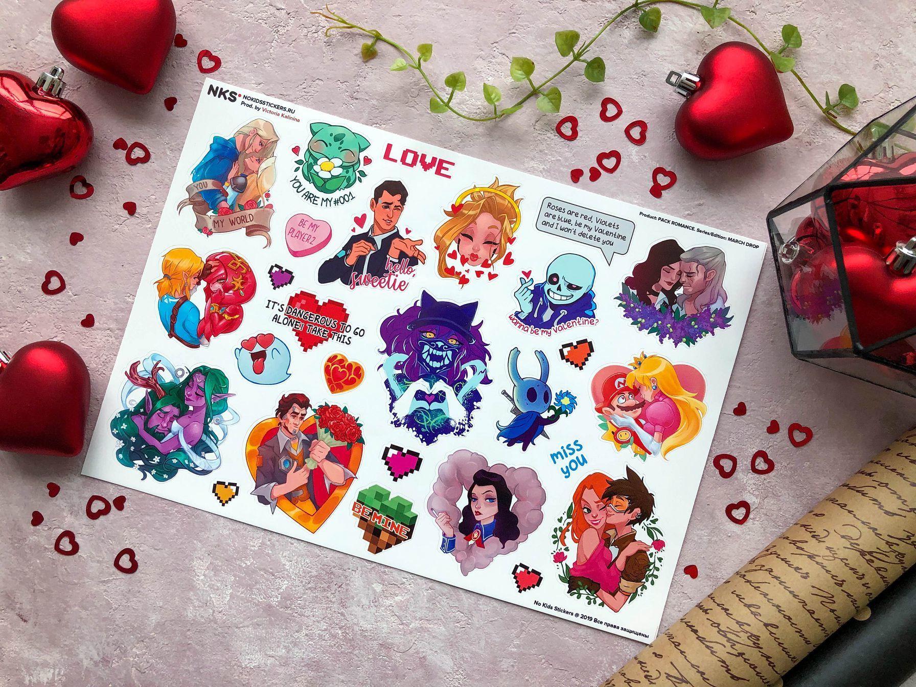 

Набор стикеров PACK ROMANCE (A4)