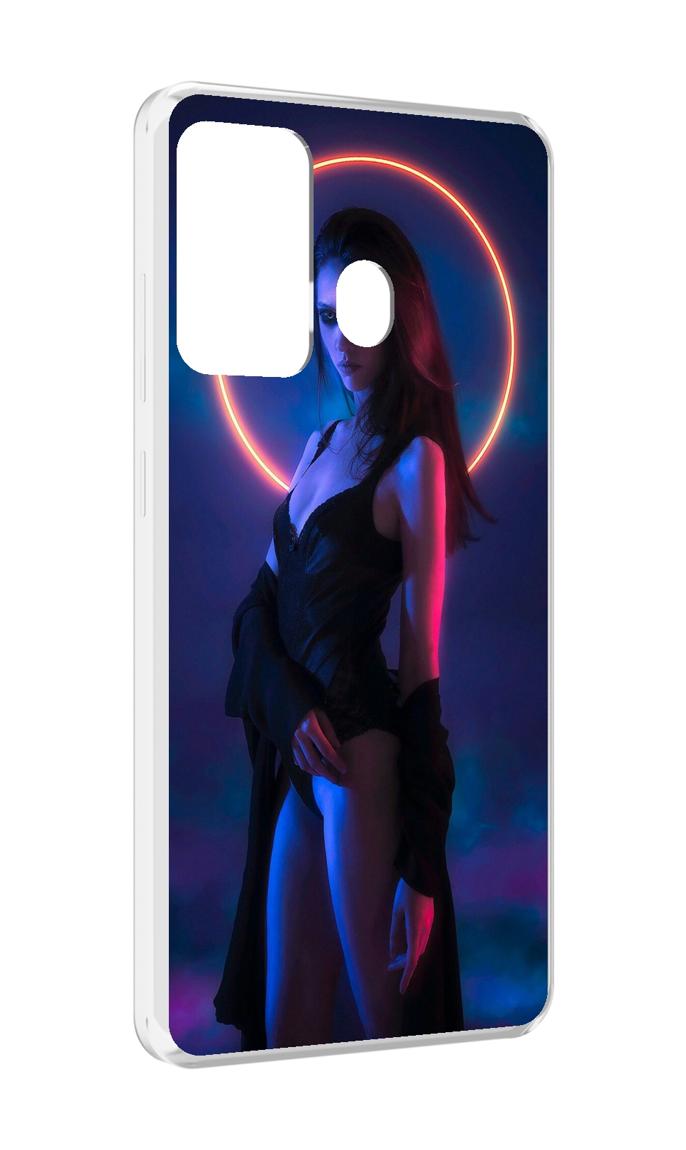 

Чехол MyPads девушка с неоновым кругом женский для ITEL A27 / ITEL P17, Прозрачный, Tocco