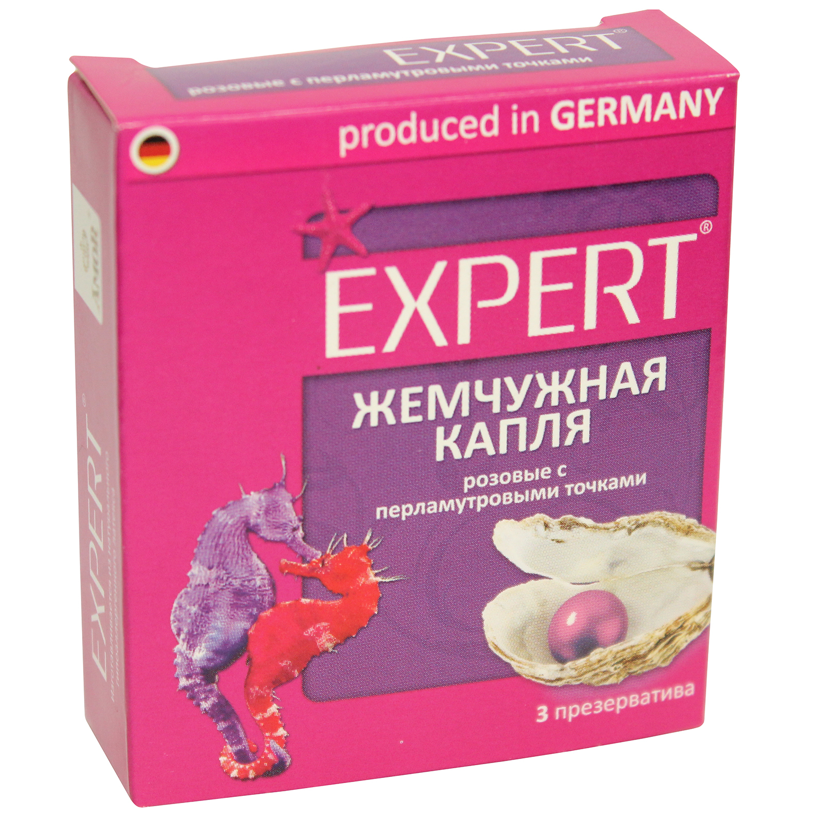 фото Презервативы expert жемчужная капля germany 3 шт. розовые