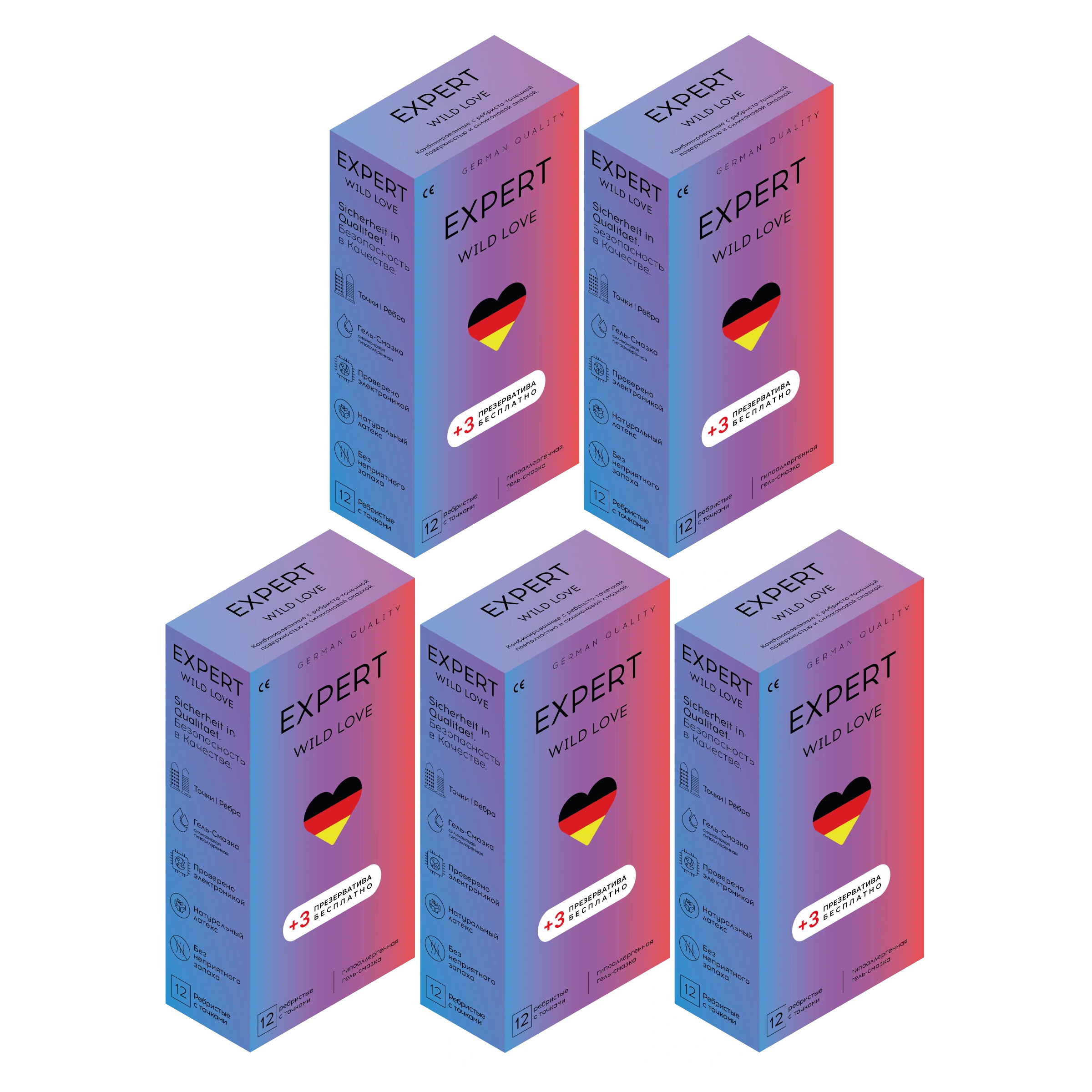 Купить Презервативы EXPERT Wild Love Germany ребристые с точками 75 шт.