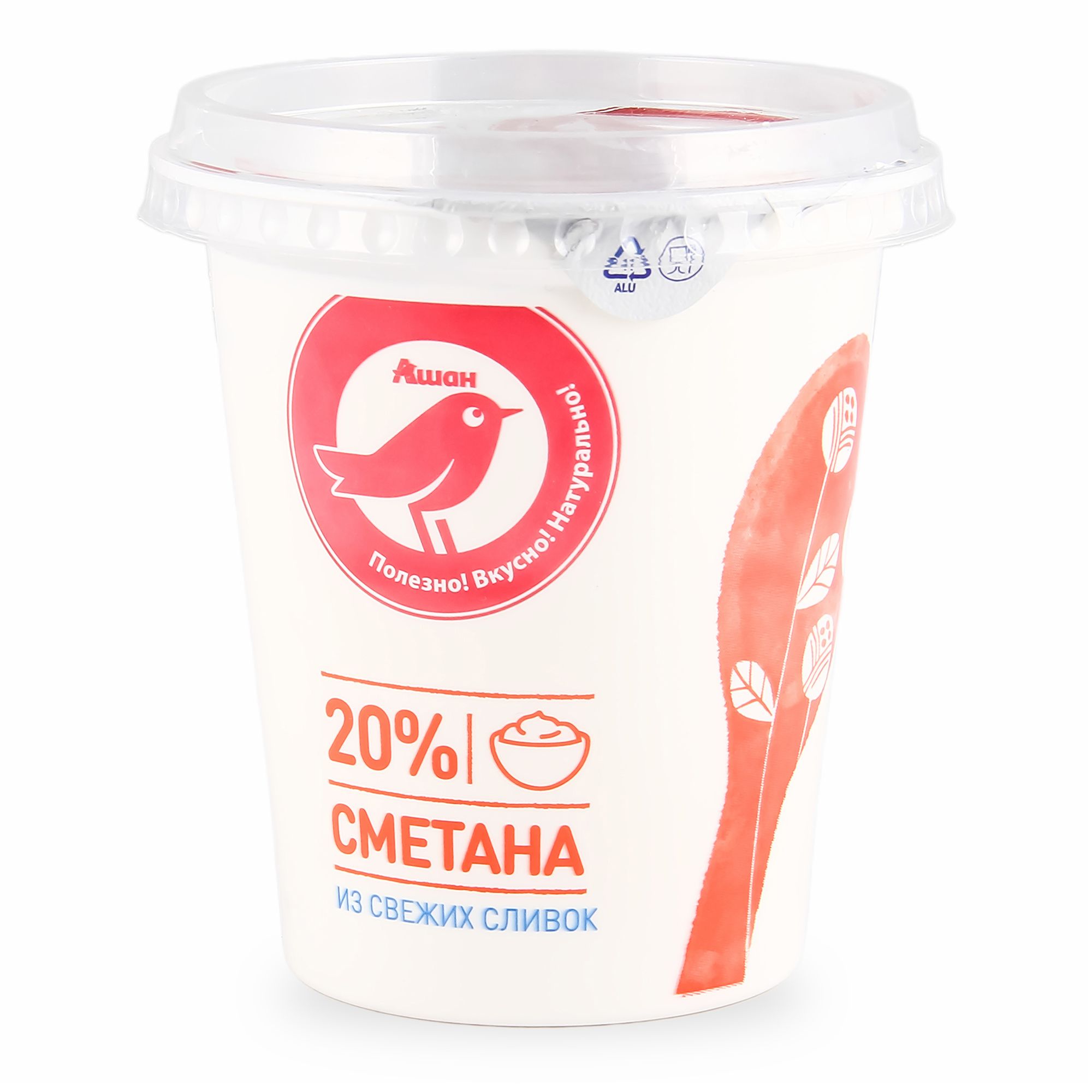 Сметана АШАН Красная птица 20% 300 г