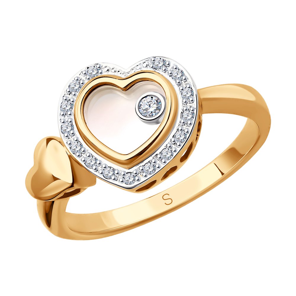 Кольцо из комбинированного золота р. 17,5 SOKOLOV Diamonds 1011655, бриллиант
