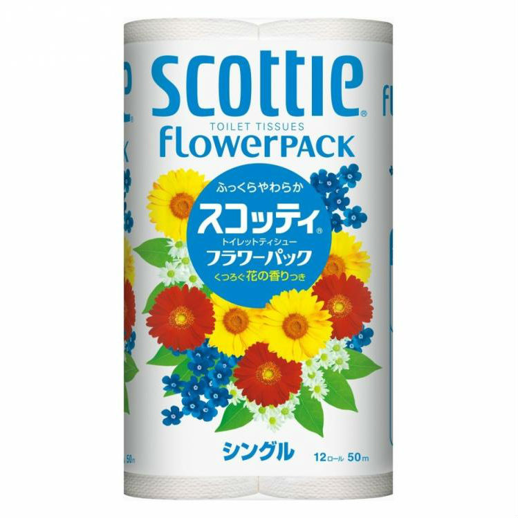 фото Туалетная бумага nepia crecia scottie flowerpack однослойная 50м 12шт