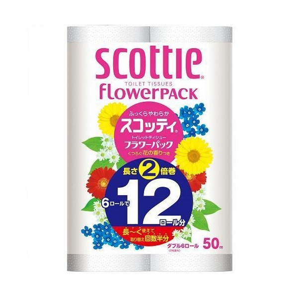 

Туалетная бумага Nepia Crecia Scottie FlowerPACK 2 двухслойная 50м 6шт