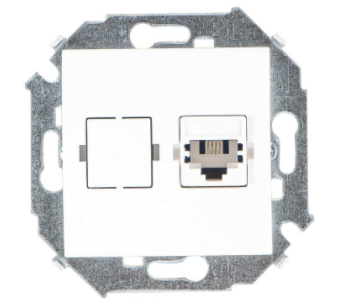 15 Розетка телефонная RJ11 винтовой зажим белый | код 1591480-030 | Simon ( 1шт. ) розетка телефонная wessen 59 с у белый rsi 152t 18