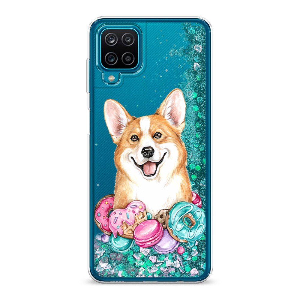 

Жидкий чехол с блестками "Корги и сладости" на Samsung Galaxy A12, 2101695-1