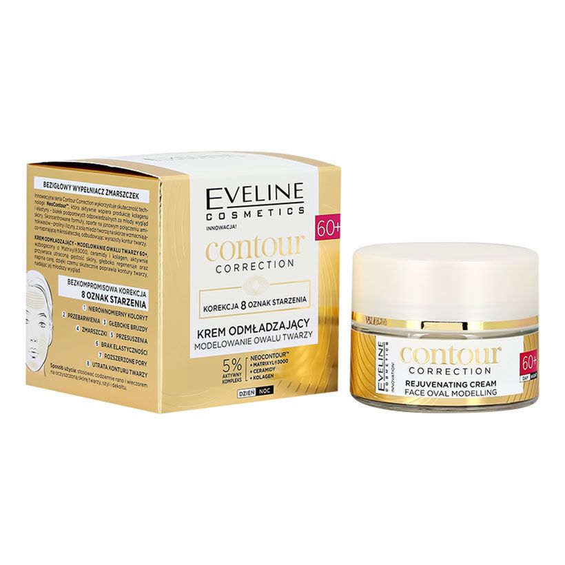 Крем для лица Eveline Contour Correction омолаживающий 60+ моделирующий овал 50 мл