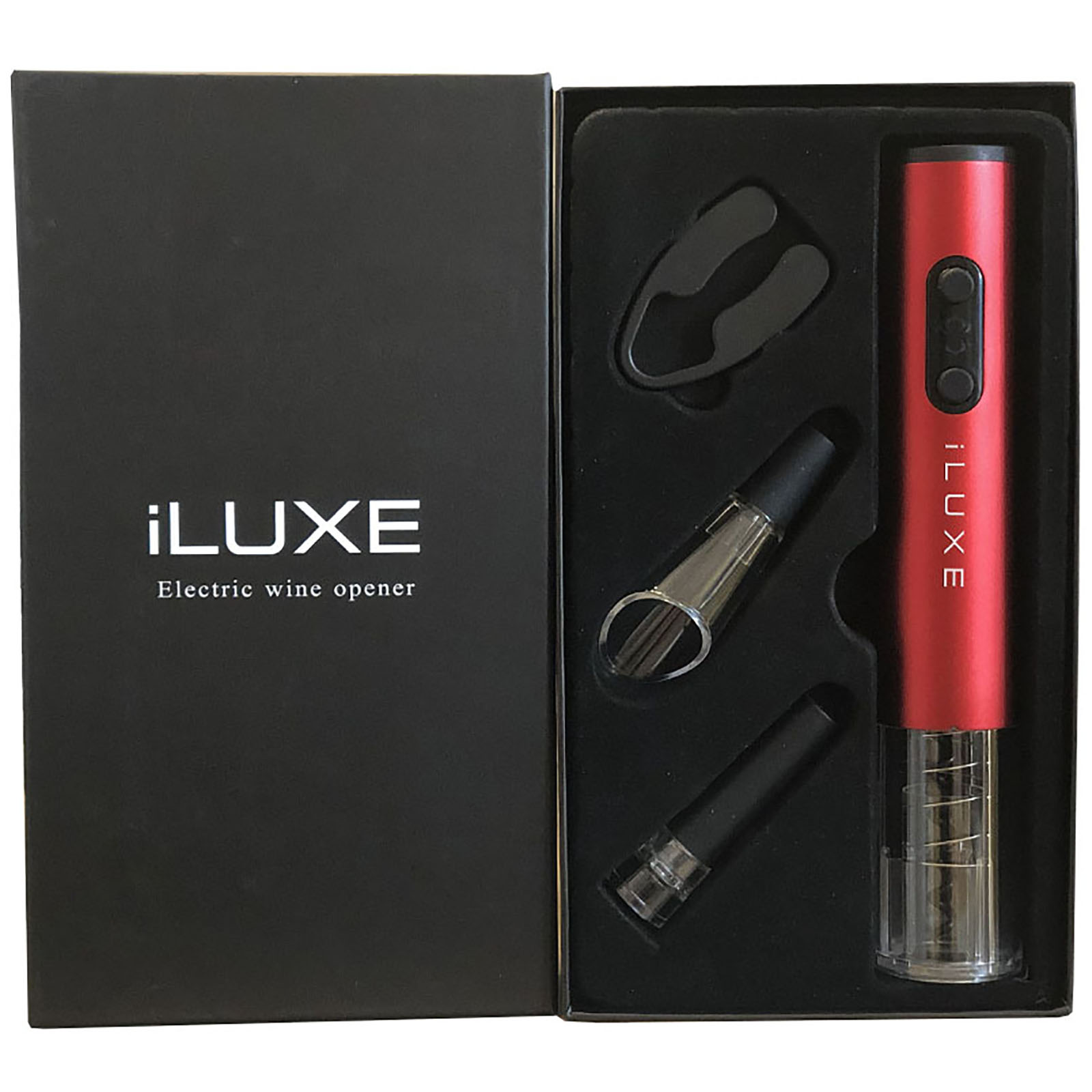 iLUXE винный набор 4 в 1 с электроштопором цвет красный (Soul Red) (Красный)