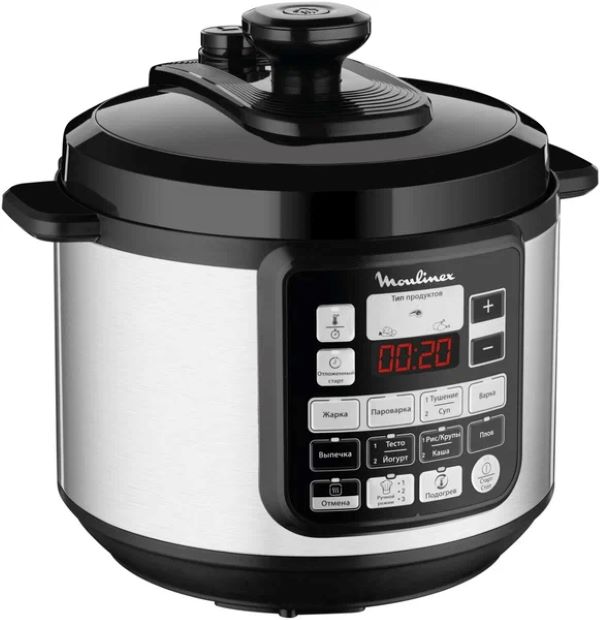 

Мультиварка-скороварка Moulinex CE620D32 серебристый; черный, CE620D32