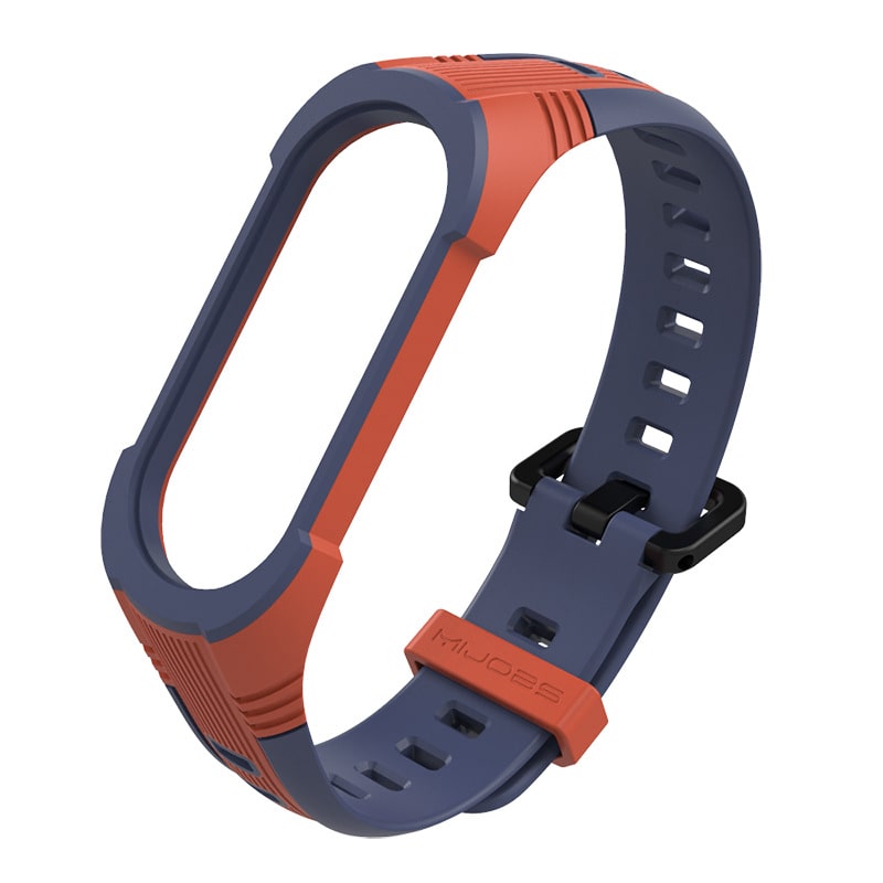 

Ремешок Mijobs Silica Gel-Color для Xiaomi Mi Band 5/Mi Band 5 NFC (темно-синий/кирпичный), Silica Gel-Color