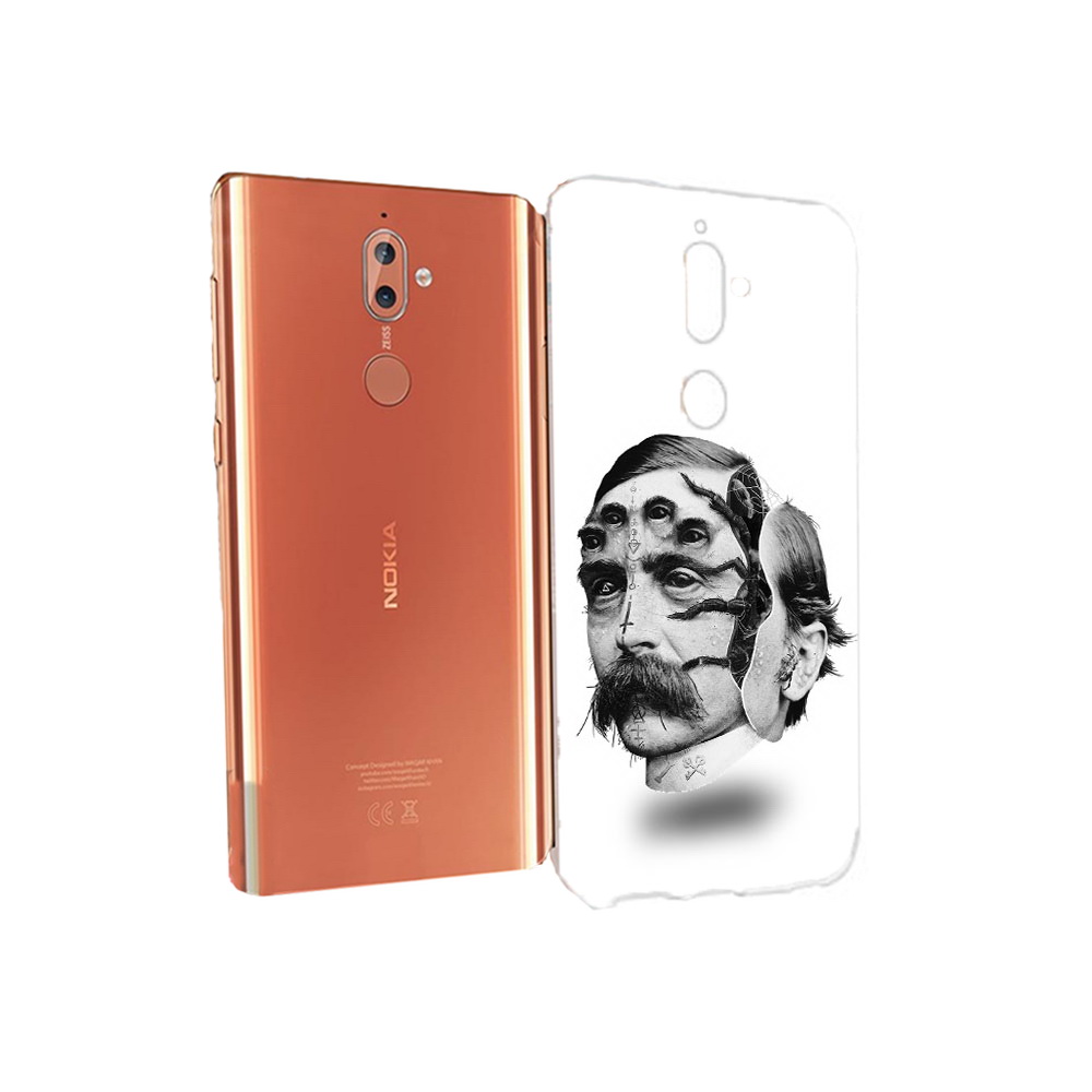 

Чехол MyPads Tocco для Nokia 9 страшное лицо мужчины (PT126479.94.629), Прозрачный, Tocco