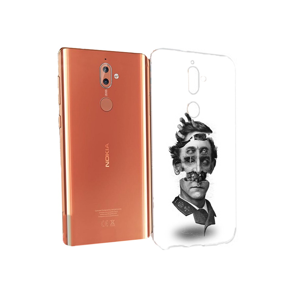 

Чехол MyPads Tocco для Nokia 9 страшное лицо абстракция (PT126479.94.628), Прозрачный, Tocco